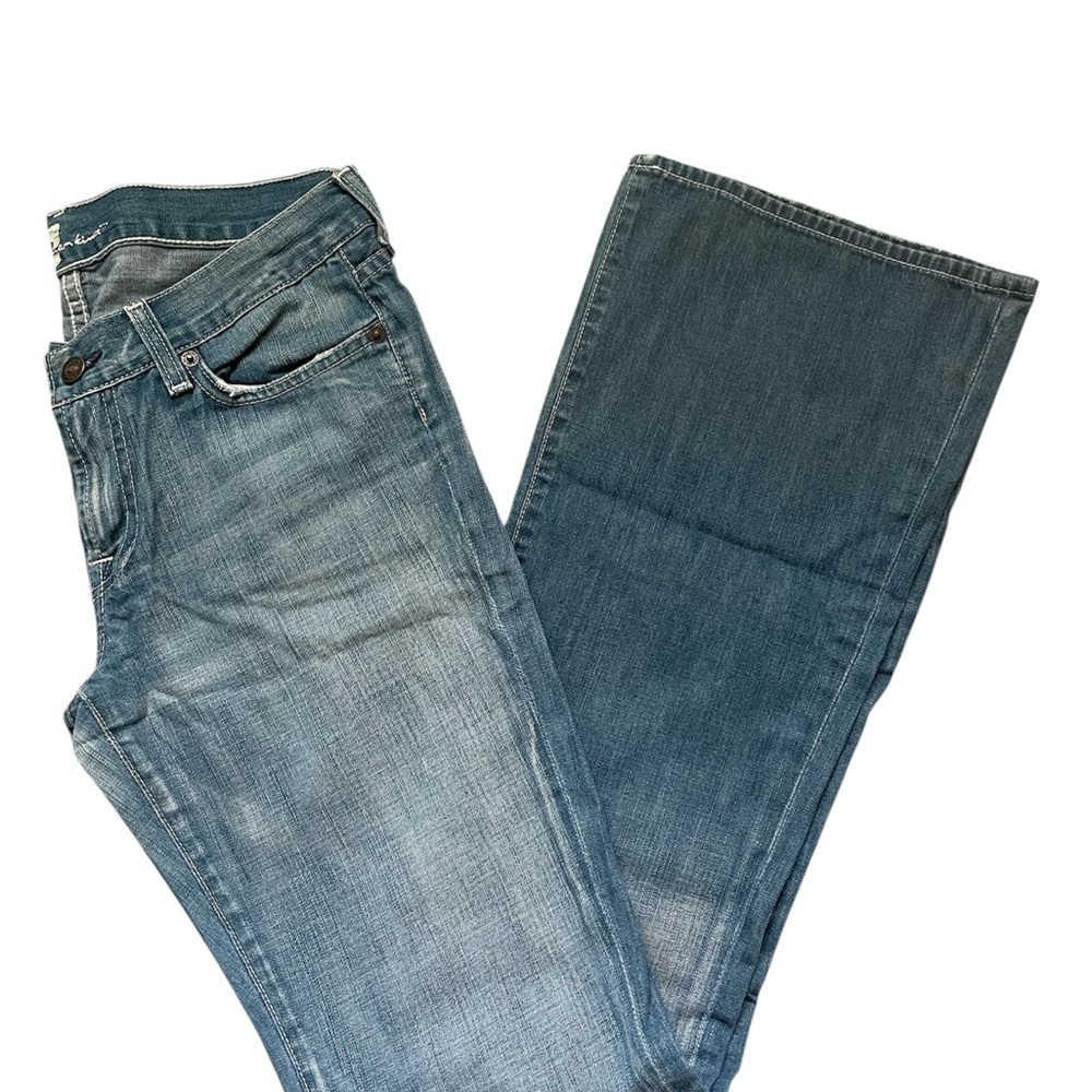 7 For All Mankind Blue Flare Wide Leg Jeans